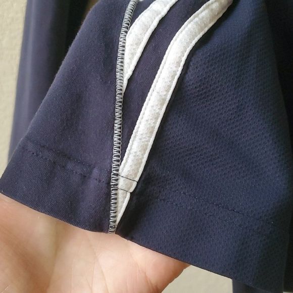 3️⃣💲2️⃣0️⃣ ADIDAS navy zip front athletic top sweat top XS - Picture 7 of 13